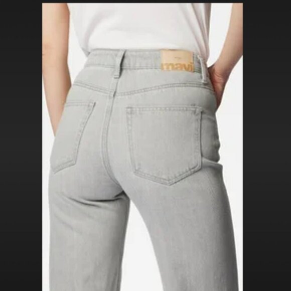 MAVI Victoria High Rise Wide Legs Light Grey Stone wash Denim 100% Cotton sz 26 - Picture 4 of 15
